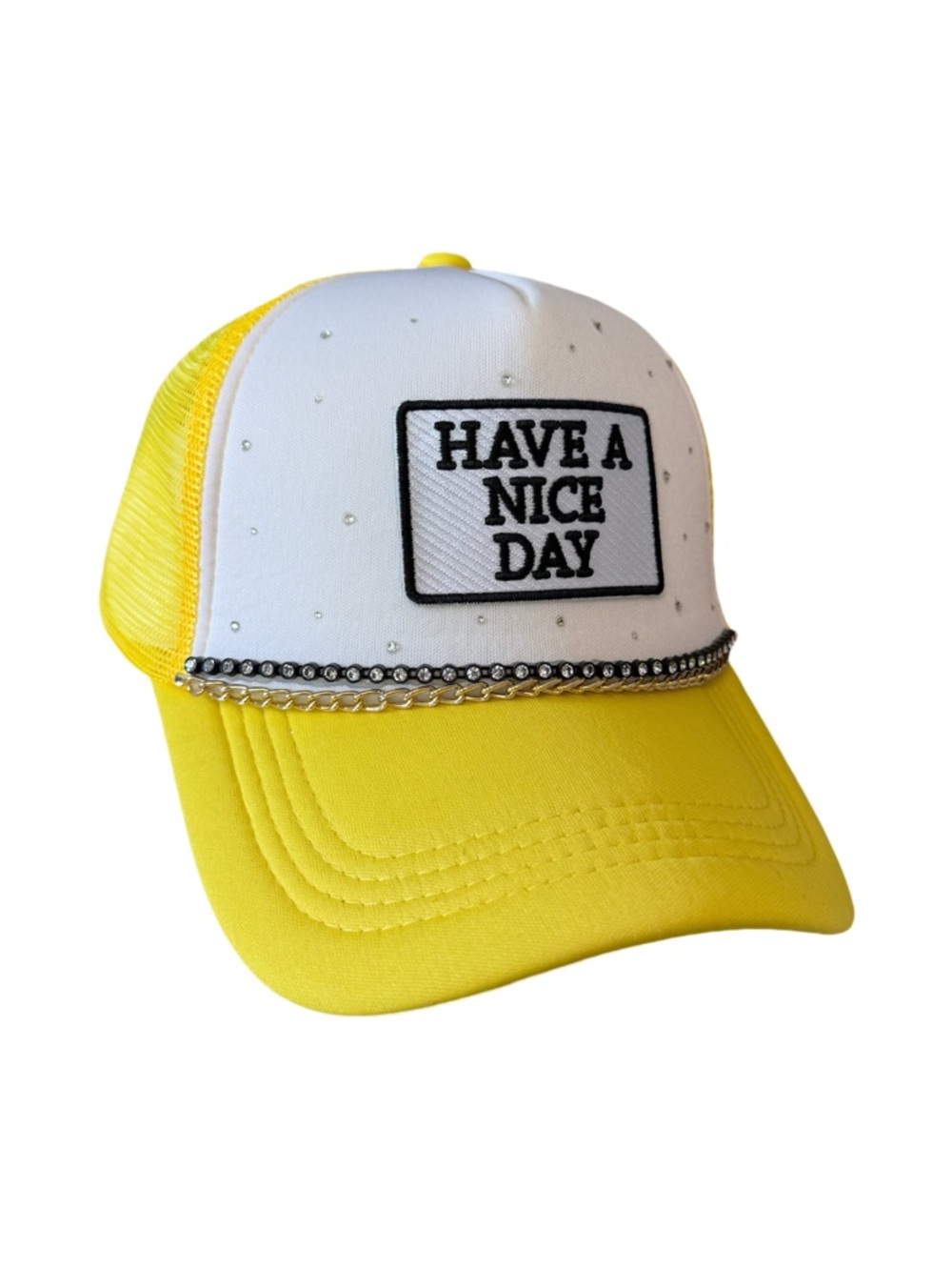 Yellow trucker hat “have a nice day”